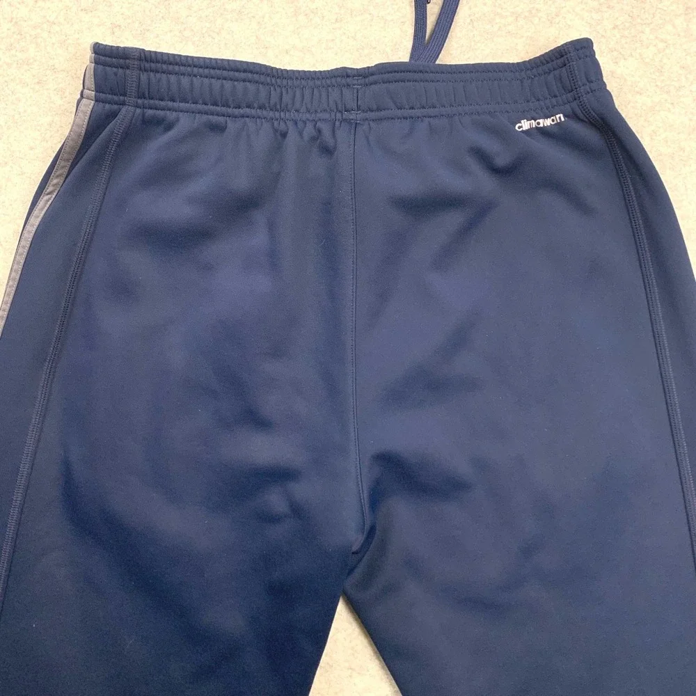 Adidas Track Pants Mens Large Navy Blue Climawarm Straight Leg Fleece Lined